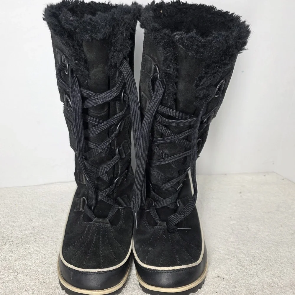 Sorel Tivoli High II Waterproof Leather Winter Boot SZ 8 Women Black NL2093-010